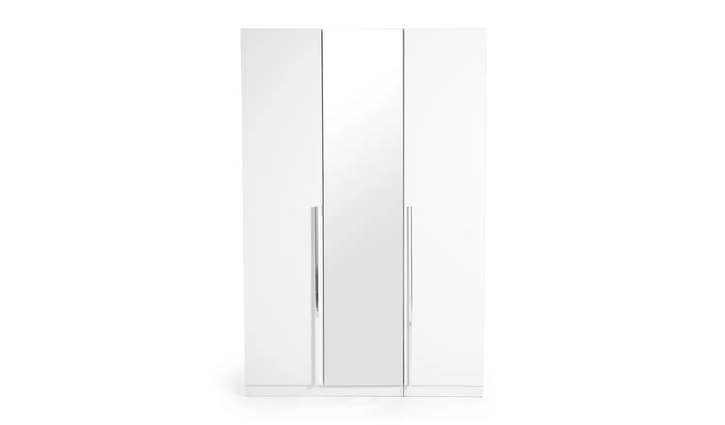 Habitat Munich 3 Door Mirror Wardrobe - White